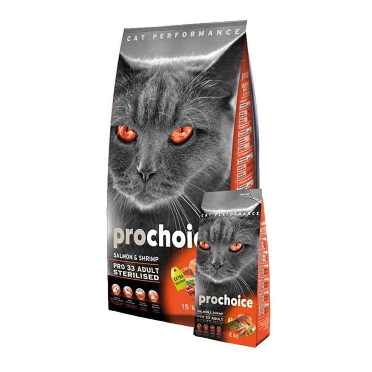 Pro Choice Pro 33 Sterilised Somonlu & Karidesli Kedi Maması 2 Kg
