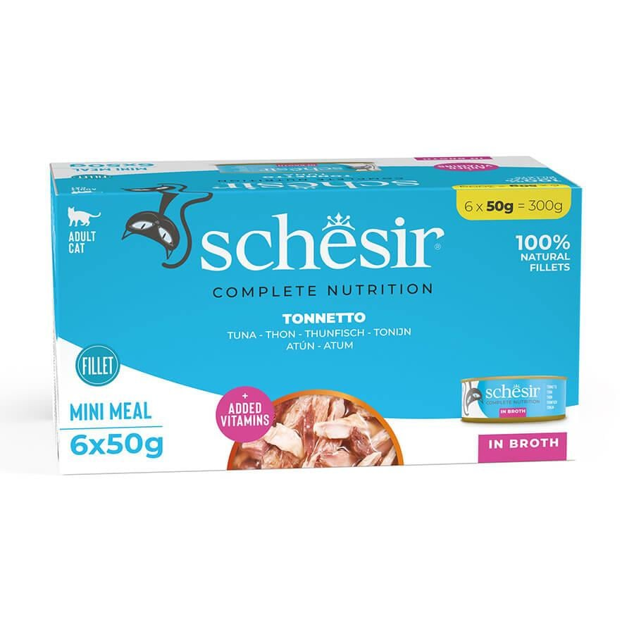 Schesir Multipack Ton Balıklı Pişirme Suyunda Kedi Konservesi (6 x 50 Gr) 6 Al 5 Öde