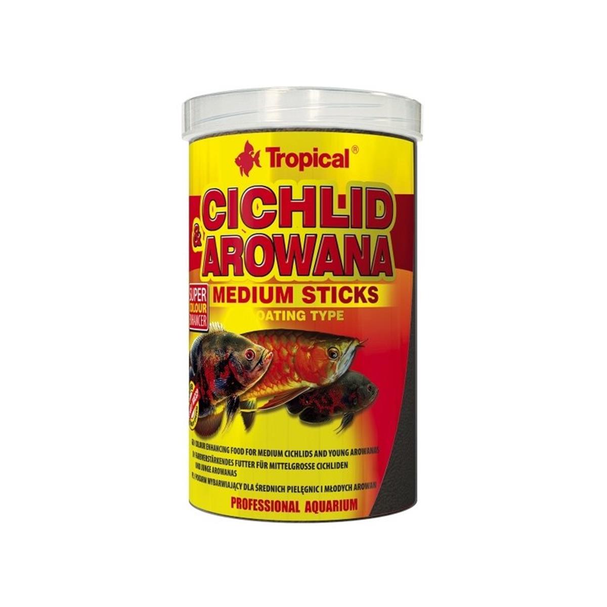 Tropical Cichlid Arowana Medium Sticks Balık Yemi 1 Lt (ORJİNAL KUTU)