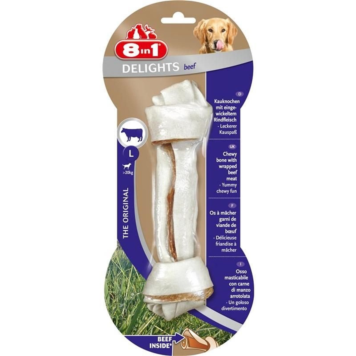 8 in1 Delights Beef Bones Köpekler İçin Ağız Bakım Kemiği Large