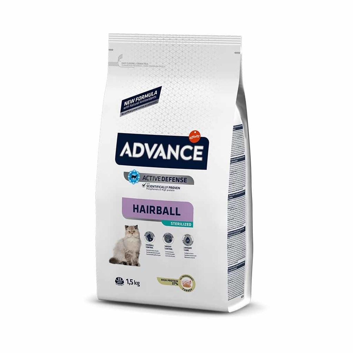 Advance Sterilized Hairball Hindili ve Pirinçli Yetişkin Kedi Maması 1,5 Kg