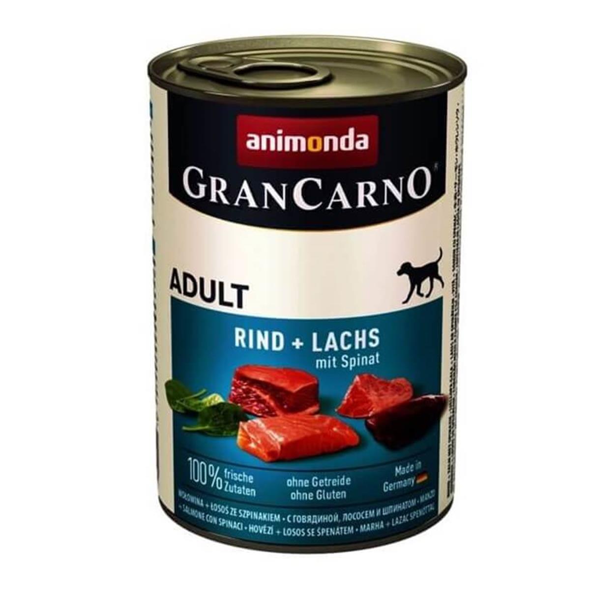 Animonda Gran Carno Sığır & Somon Ispanak Köpek Konservesi 400 Gr
