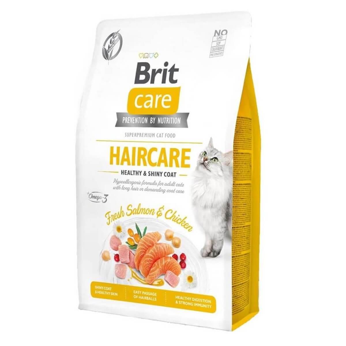 Brit Care Tahılsız Haircare Somonlu ve Tavuklu Kedi Maması 7 kg