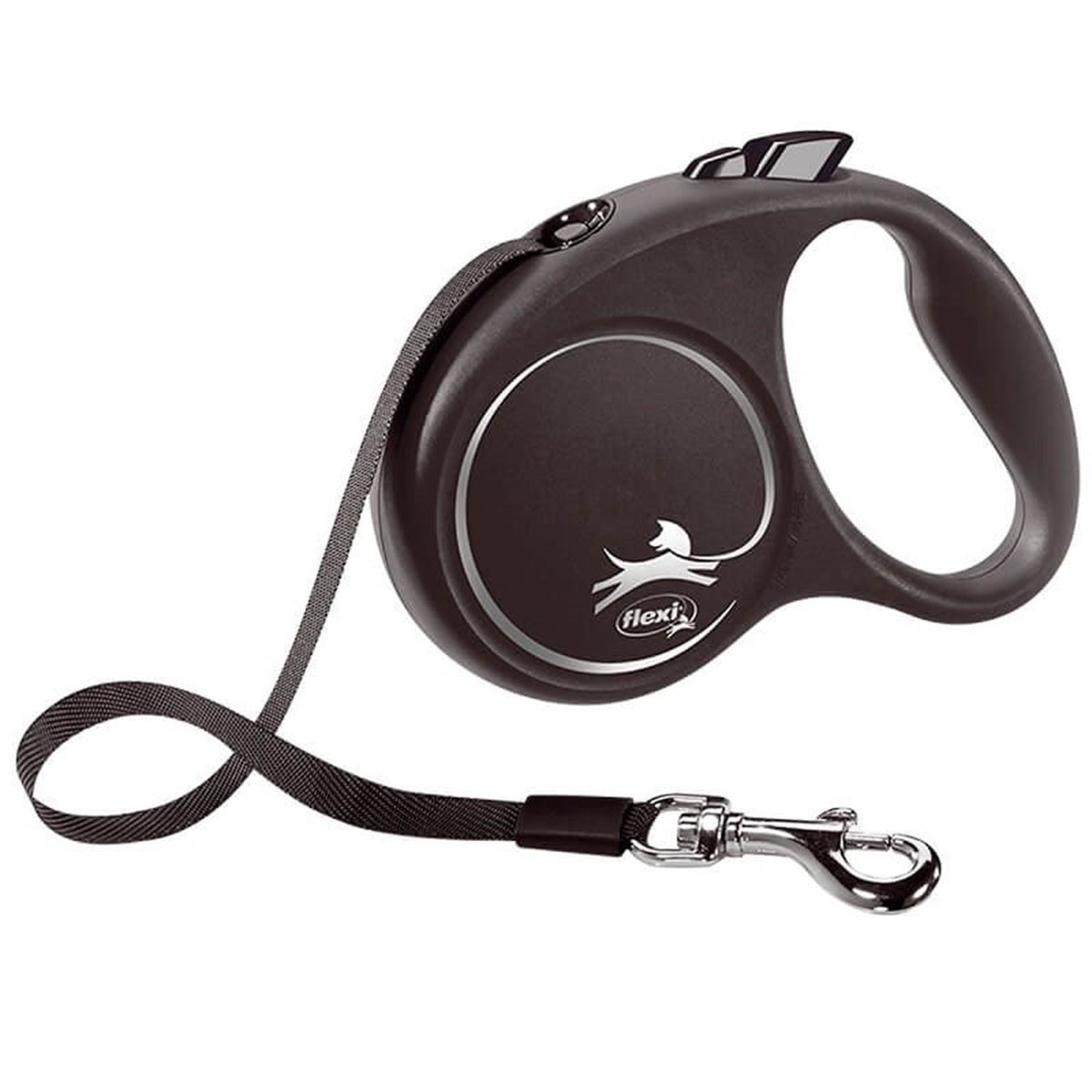 Flexi Black Design Siyah Otomatik Şerit Köpek Gezdirme Tasması L Max 50 Kg 5 Mt