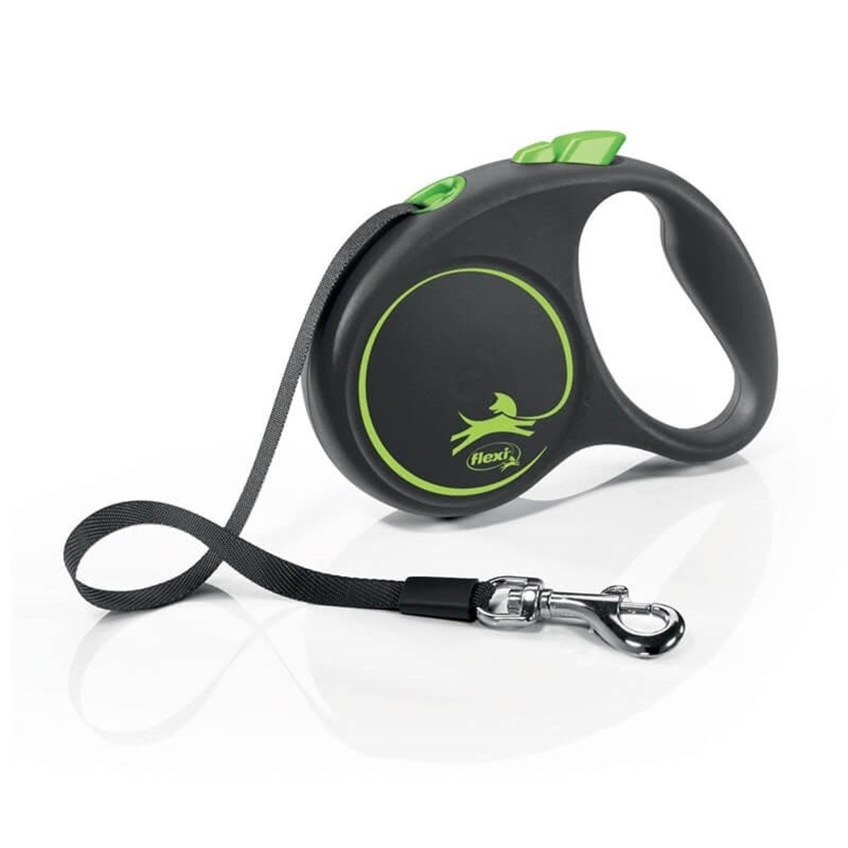 Flexi Black Design Yeşil Otomatik Şerit Köpek Gezdirme Tasması M  Max 25  Kg 5 Mt