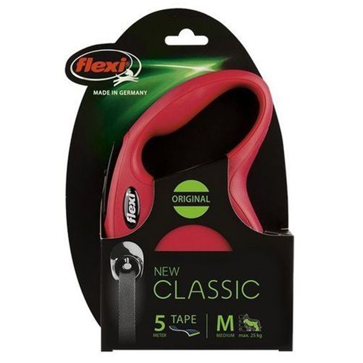 Flexi New Classic Kırmızı Otomatik Şerit Köpek Gezdirme Tasması-M