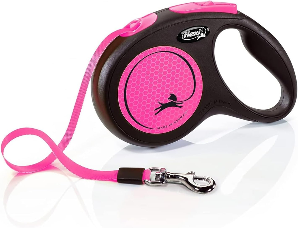 Flexi New Neon Pembe Otomatik Şerit Gezdirme Tasması M 25 Kg 5 M