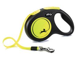 Flexi New Neon Sarı Otomatik Şerit Gezdirme Tasması L 50 Kg 5 M