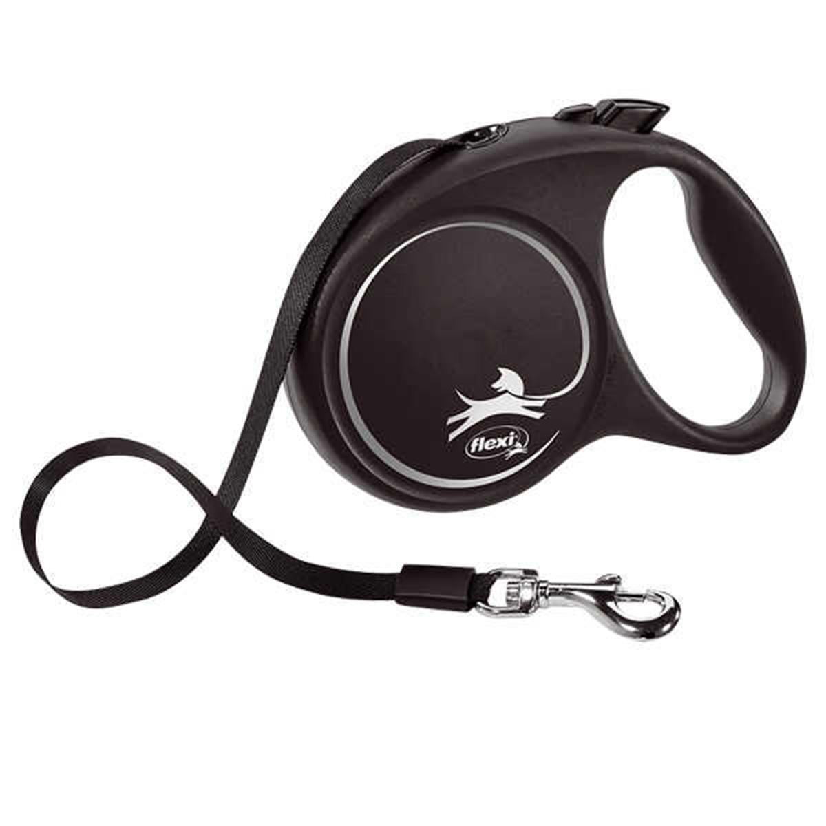 Flexi Siyah Design Otomatik Şerit Gezdirme Medium 5 Mt Siyah