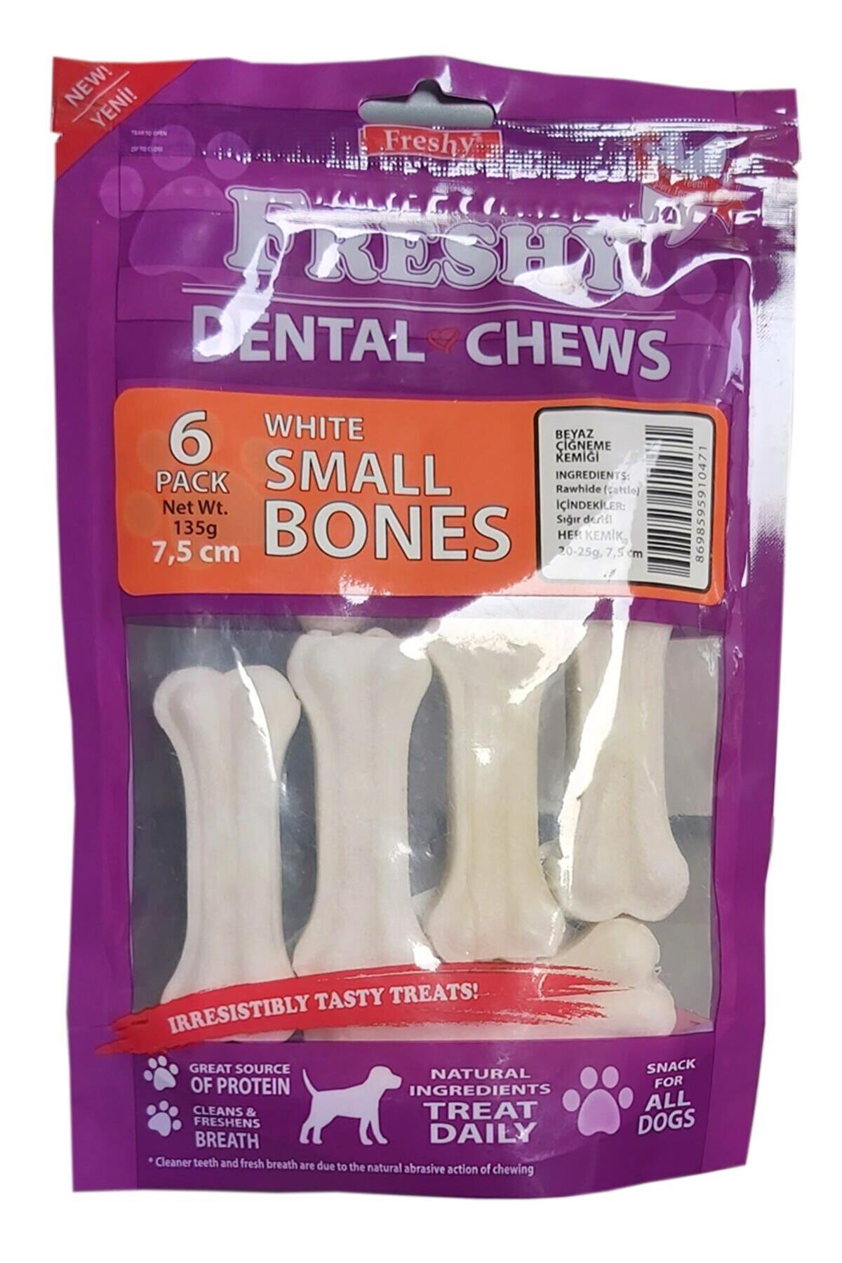 Freshy Dental Chews Beyaz Sığır Derisi Köpek Ödülü 7,5Cm 6 Adet