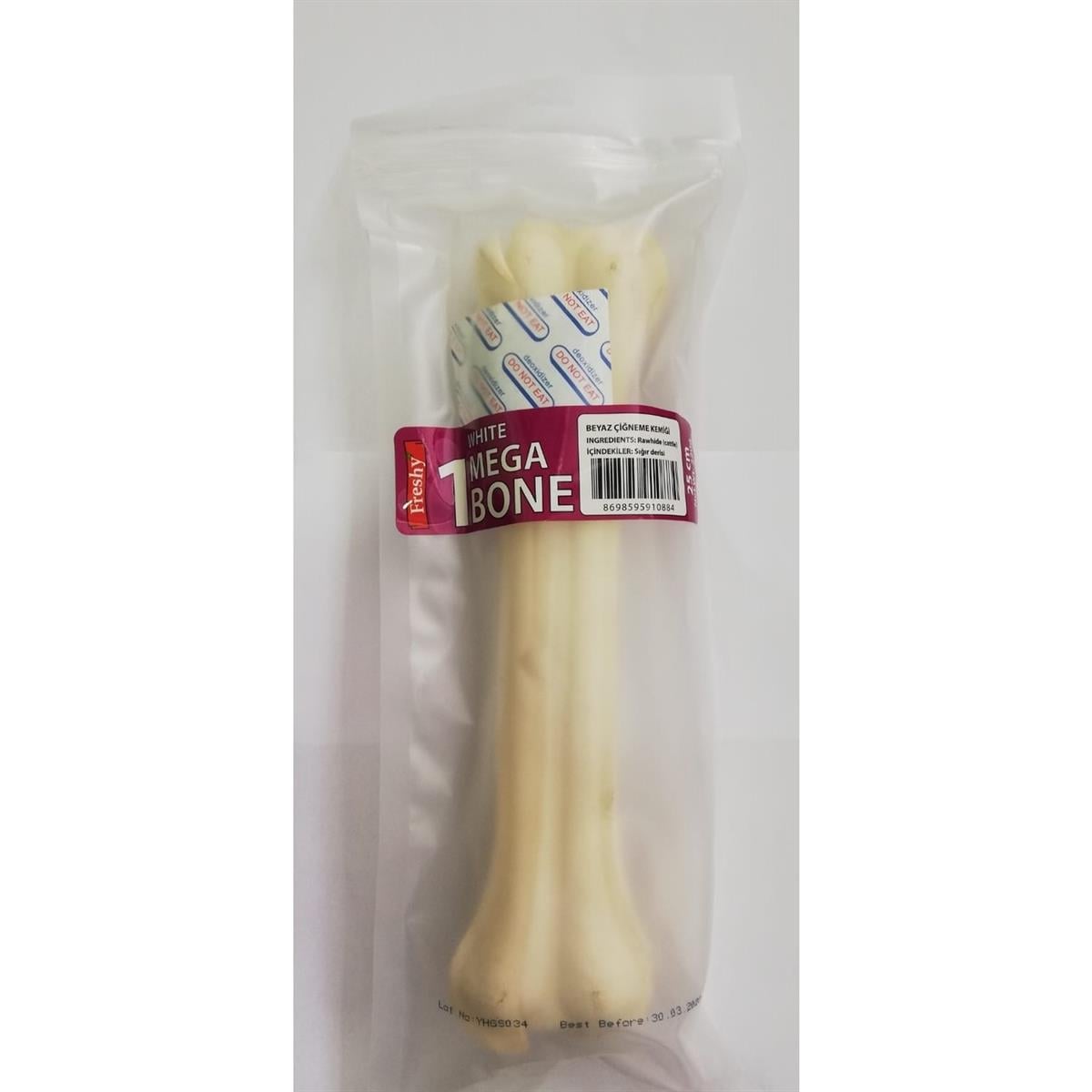 Freshy Mega Bone Sütlü Deri Köpek Kemiği 25 cm