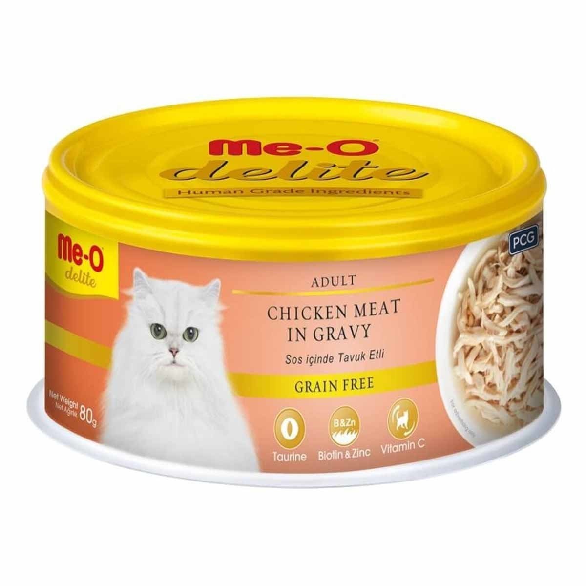 ME-O Delite Tahılsız Tavuklu Soslu Kedi Konservesi 80 Gr