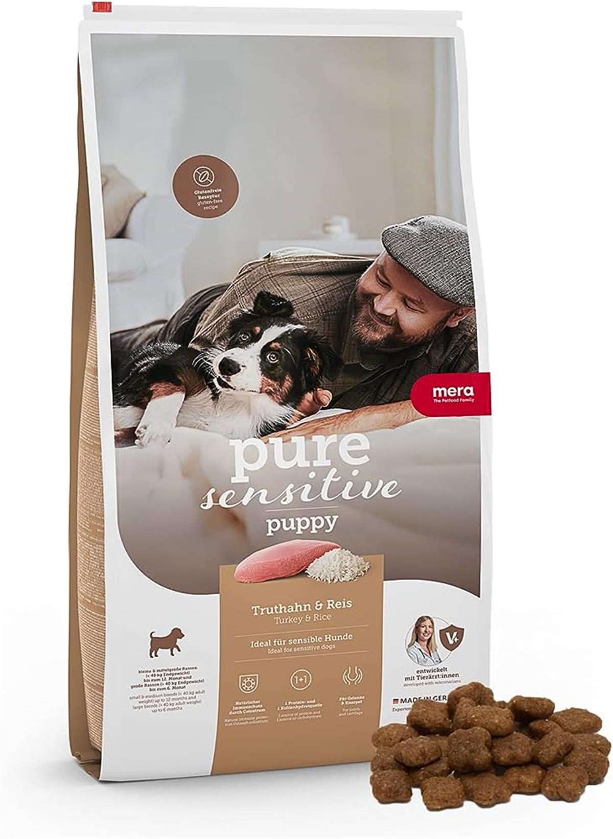 Mera Pure Sensitive Puppy Hindili ve Pirinçli Yavru Köpek Maması 4 Kg