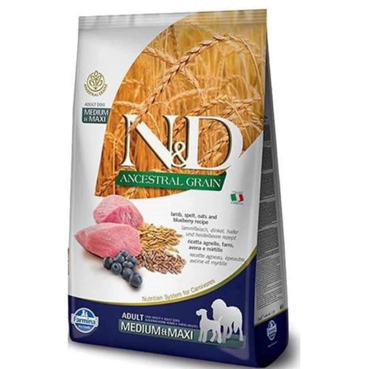 ND Düşük Tahıllı Kuzulu Medium & Maxi Yetişkin Köpek Maması 12 Kg