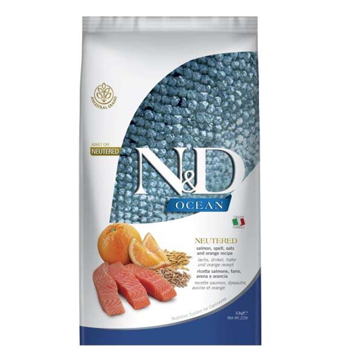ND Ocean Düşük Tahıllı Somonlu Kısırlaştırılmış Kedi Maması 10 Kg