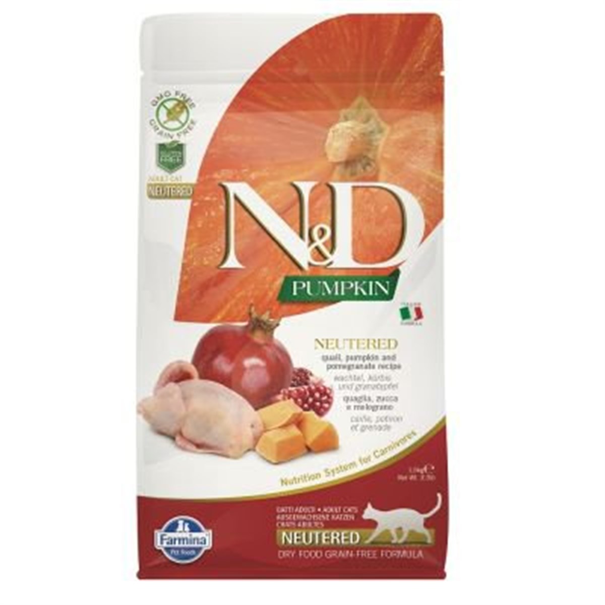 N&D Pumpkin Balkabaklı Tahılsız Bıldırcın Kısır Kedi Maması 1,5 Kg