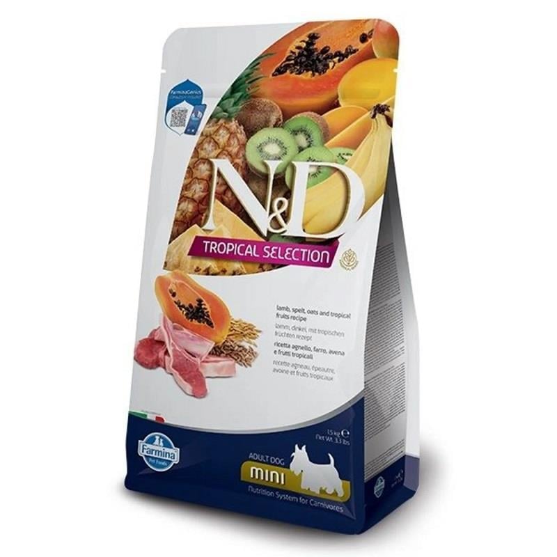 N&D Tropical Selection Kuzu Etli ve Tropikal Meyveli Mini Adult Küçük Irk Yetişkin Köpek Maması 1,5 Kg