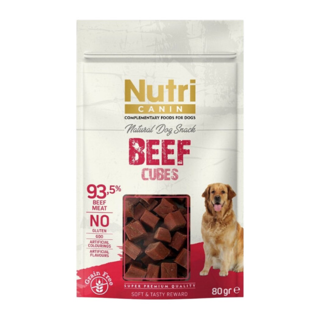 Nutri Canin Beef Cubes Snack Tahılsız Sığır Etli Küp Köpek Ödül Maması 80 Gr