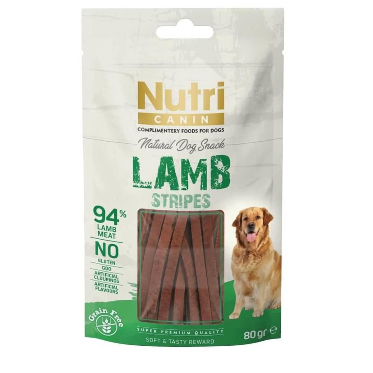 Nutri Canin Lamb Stripes Snack Kuzulu Şerit Köpek Ödülü 80 Gr