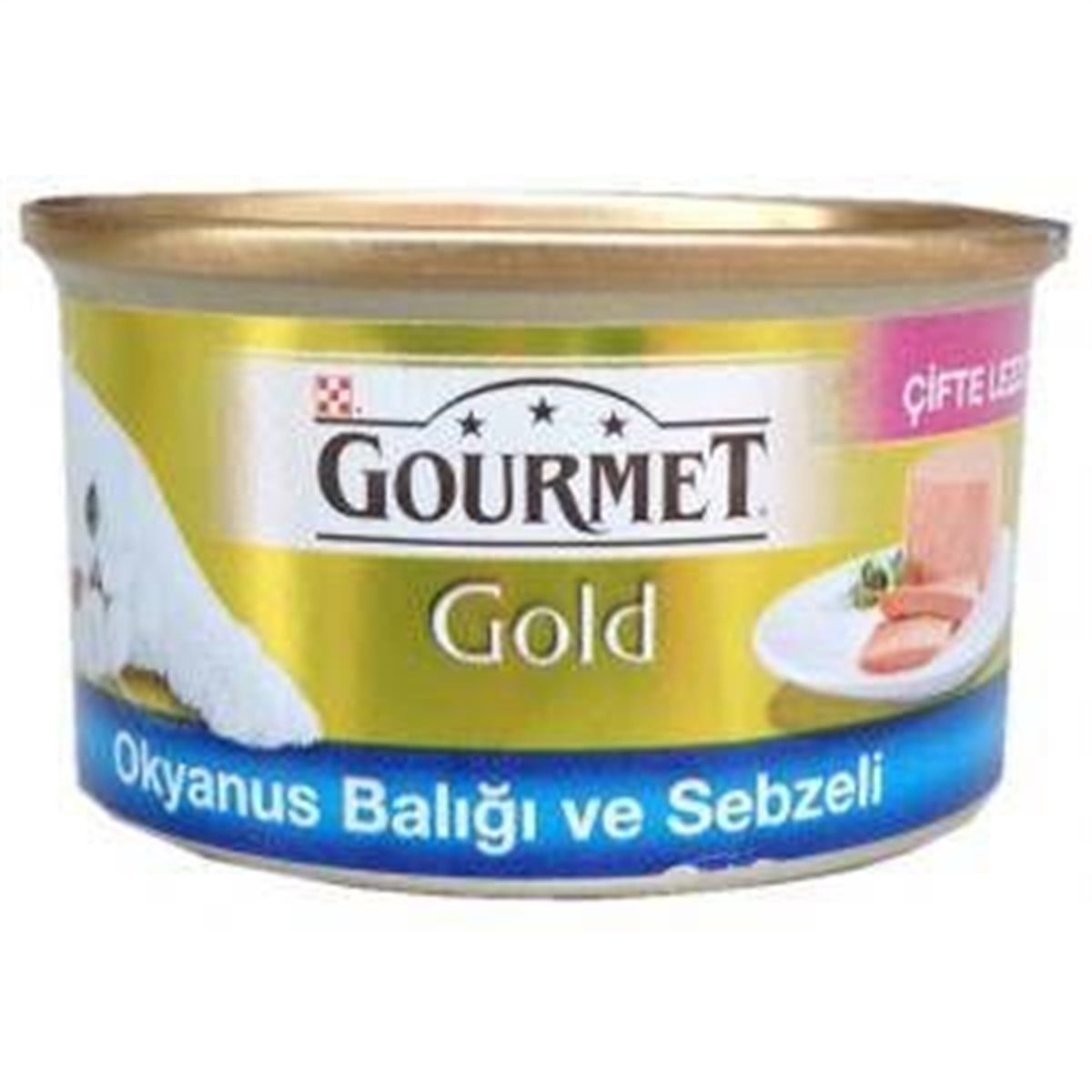 Pro Plan Gourmet Gold Çifte Lezzet Okyanus Balığı ve Sebzeli Konserve Kedi Maması 85 Gr