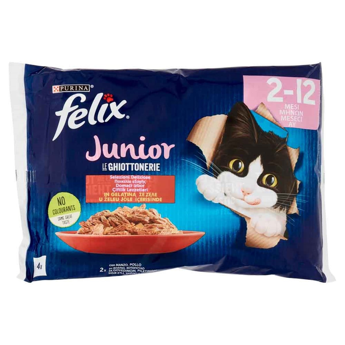 Purina Felix Junior Tavuk ve Sığır Etli Pouch Yavru Kedi Yaş Maması 4 x 85 Gr