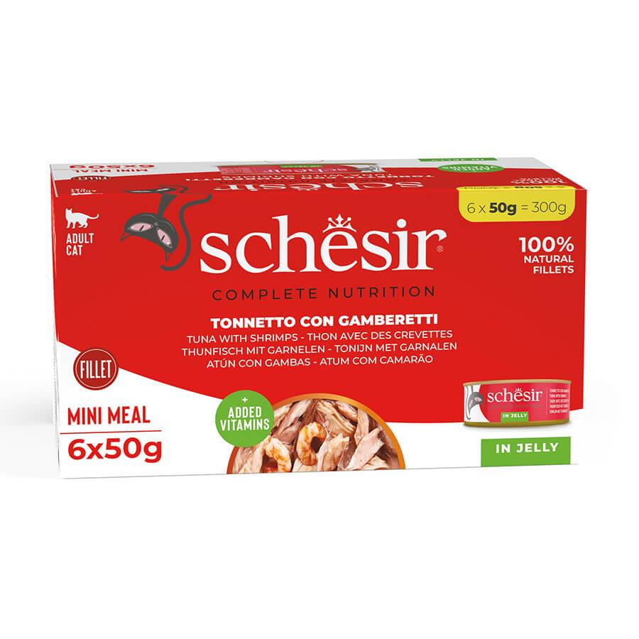 Schesir Multipack Ton Balıklı Karidesli Jöleli Kedi Konservesi (6 x 50 Gr) 6 Al 5 Öde