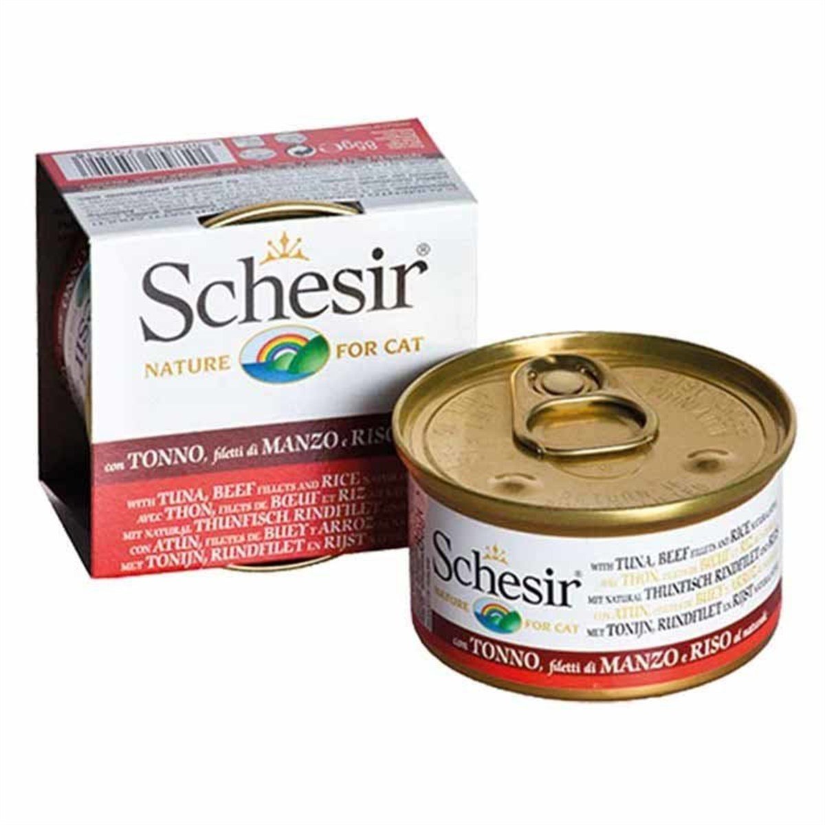 Schesir Ton Balıklı ve Sığır Etli Pirinçli Kedi Konservesi 85 Gr