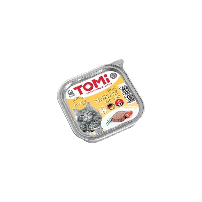 Tomi Kümes Hayvanlı ve Ciğerli Pate Yetişkin Kedi Konservesi 100 Gr
