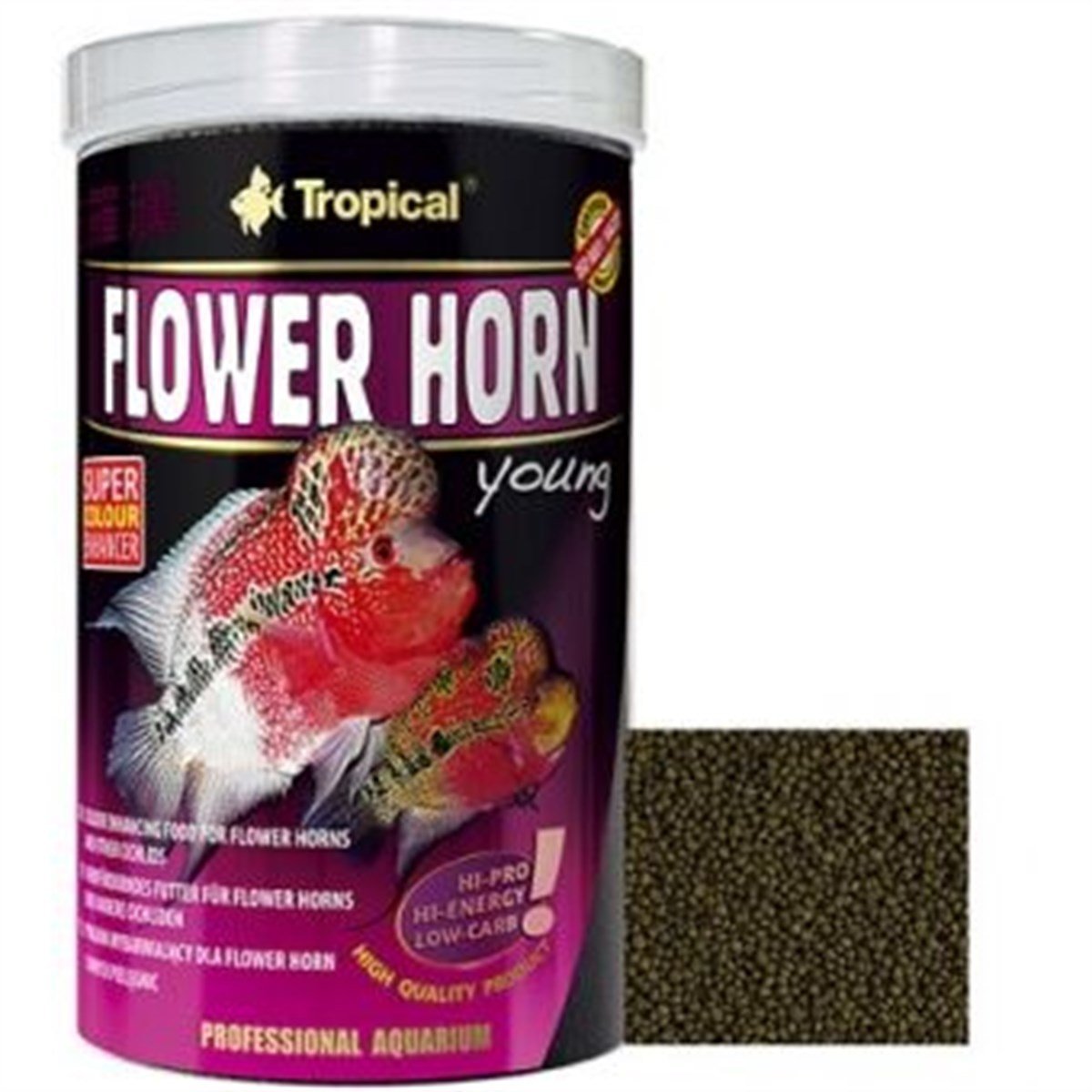 Tropical Flower Horn Young Pelet Balık Yemi 380 Gr 1000 Ml