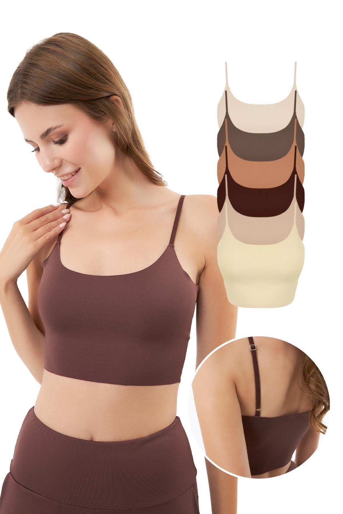 Laser Cut Seamless Bustier Crop Top with Adjustable Thin Straps CH1752