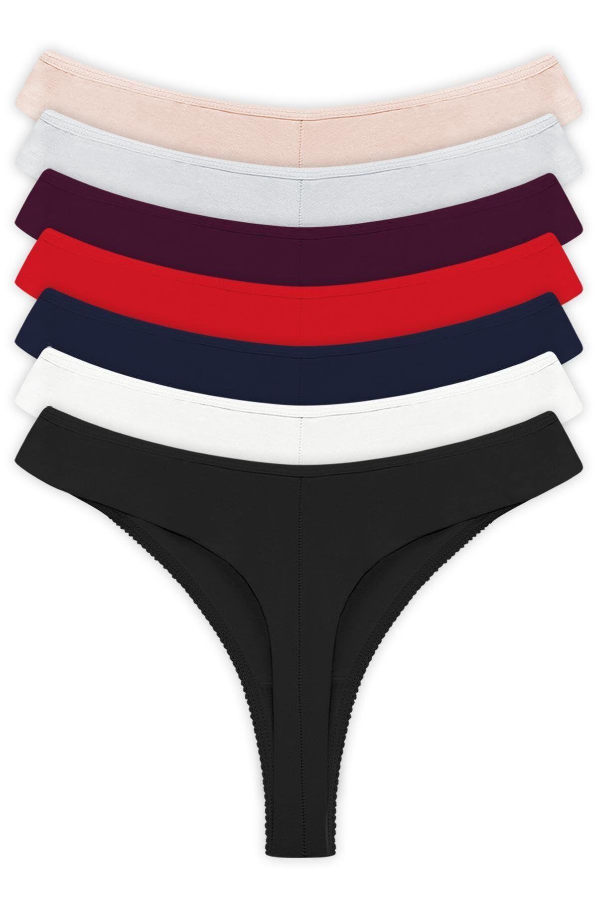 Basic Cotton Women Thong with Lace Detail CH6042