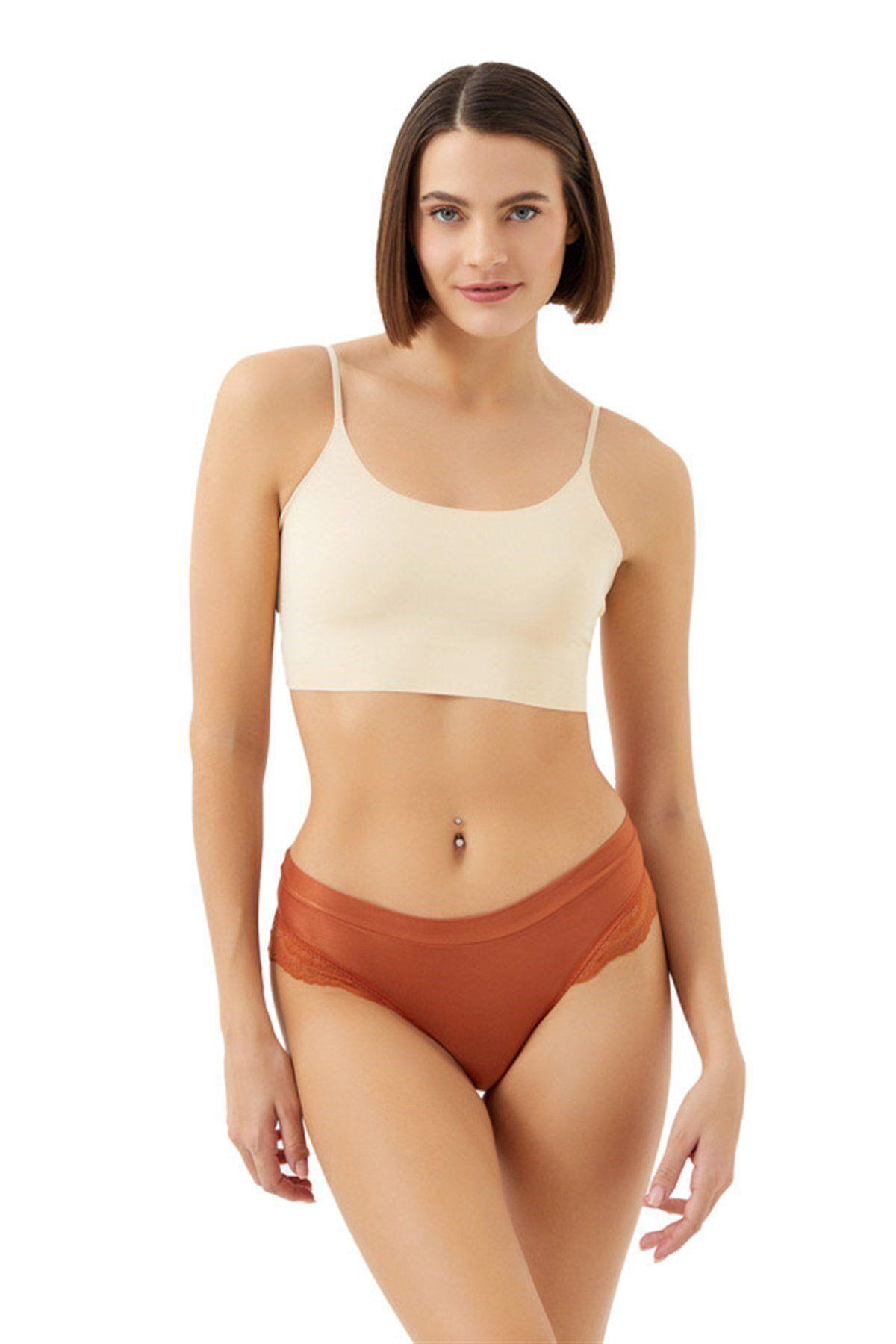 Lace Detailed Micro-Satin Women Thong CH6118