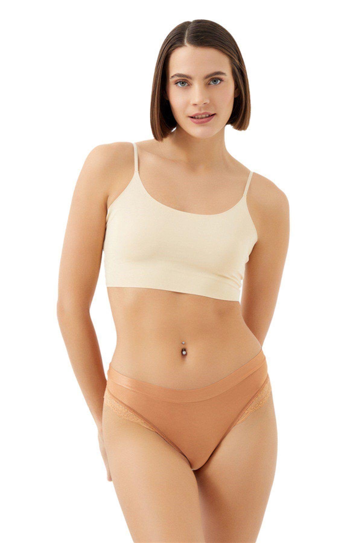 Lace Detailed Micro-Satin Women Thong CH6118