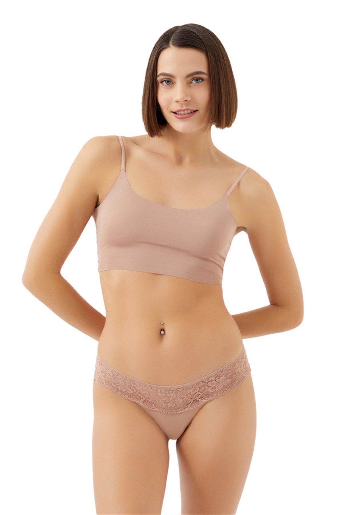 Laser Cut Women Brazilian Panty with Lace End CH6115