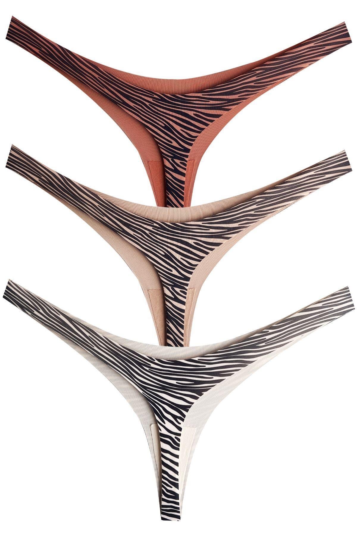 Patterned Laser Cut Women Thong CH6178