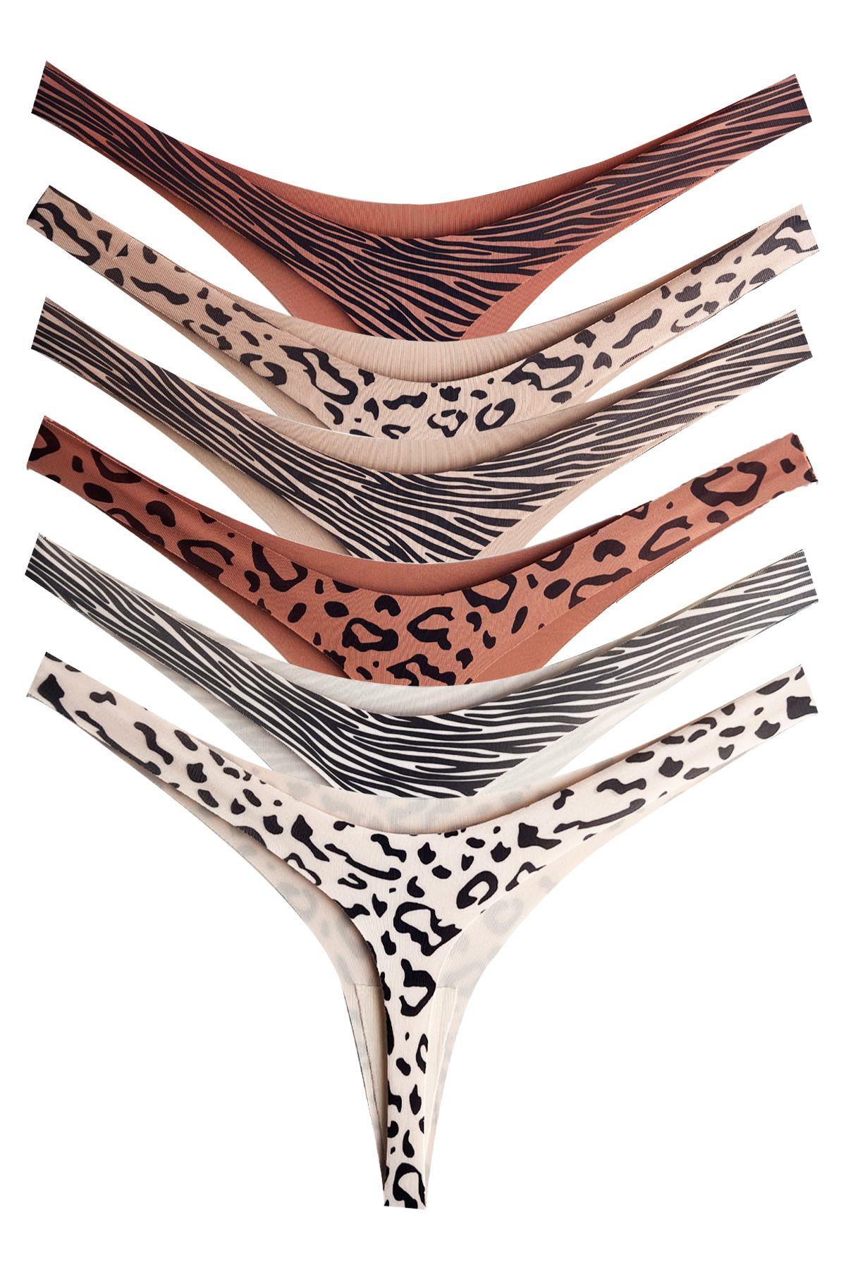 Patterned Laser Cut Women Thong CH6178