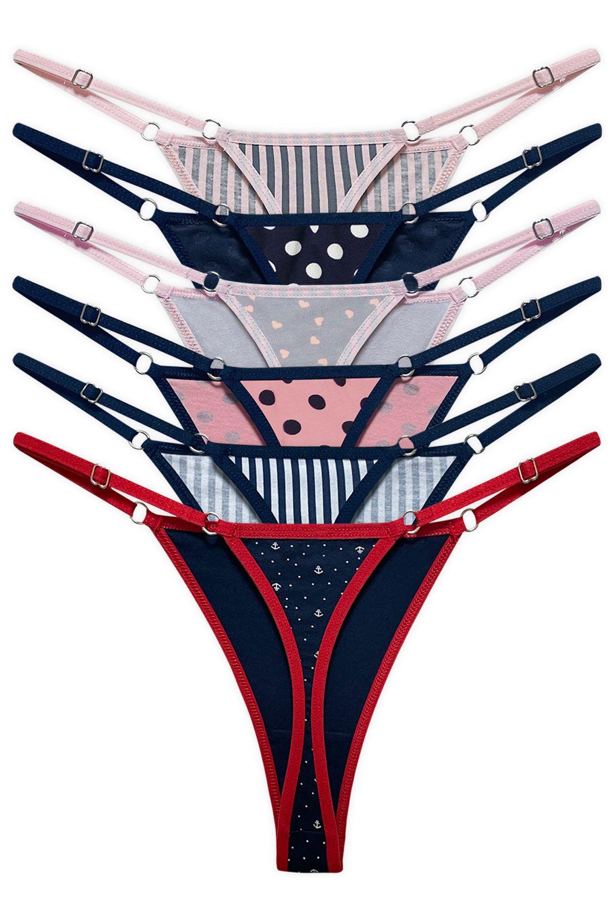 Cotton Panties with Adjustable Stripes in Different Patterns CH6025