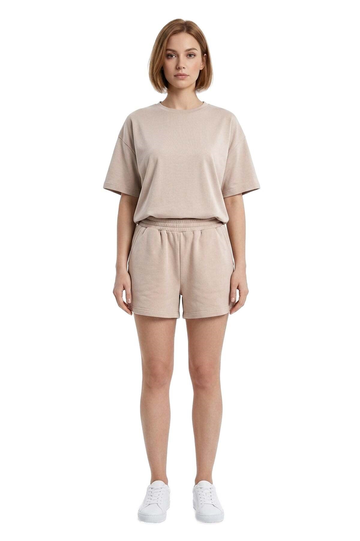 Günlük Konfor Tshirt-Short Cepli Oysho Takım CH3008