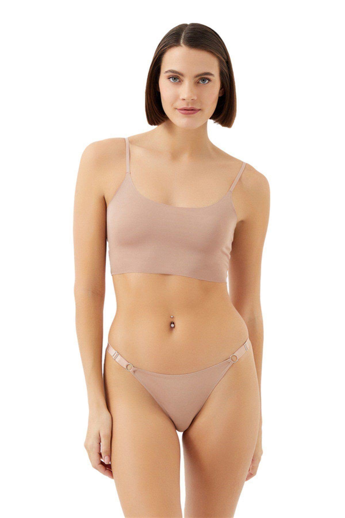 Laser Cut Women Thong with Ring Detail and Adjustable Waistband CH6114