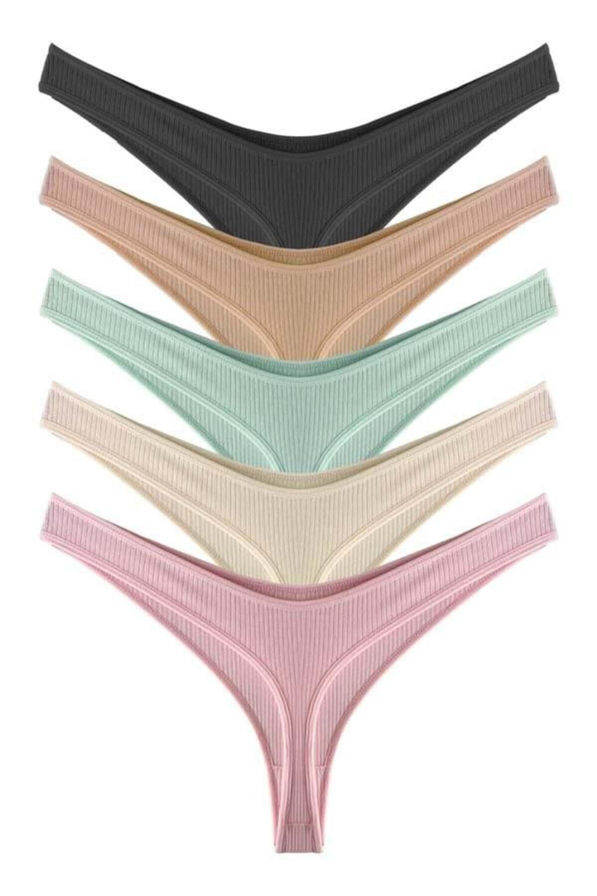 5-pcs Cotton Women Thong CH6168