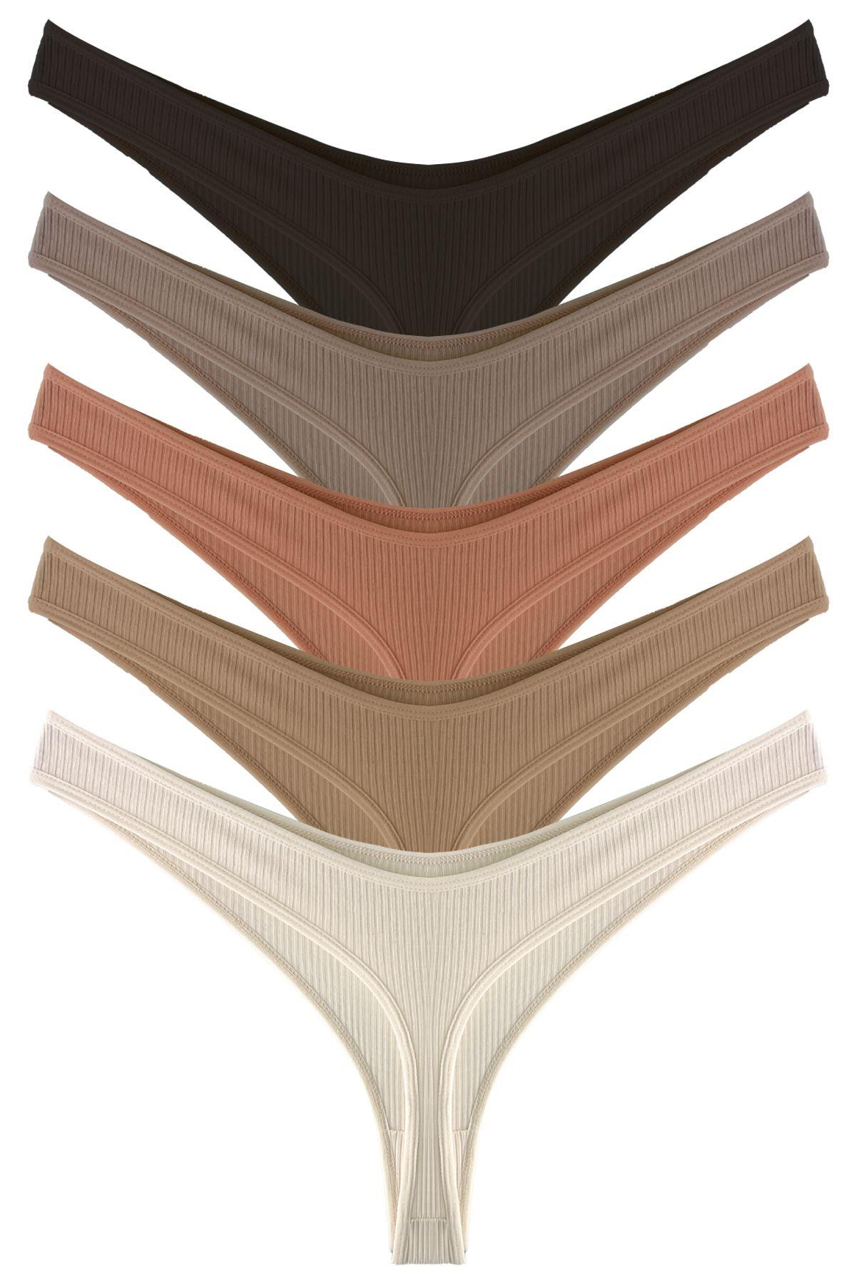 5-pcs Cotton Women Thong CH6168