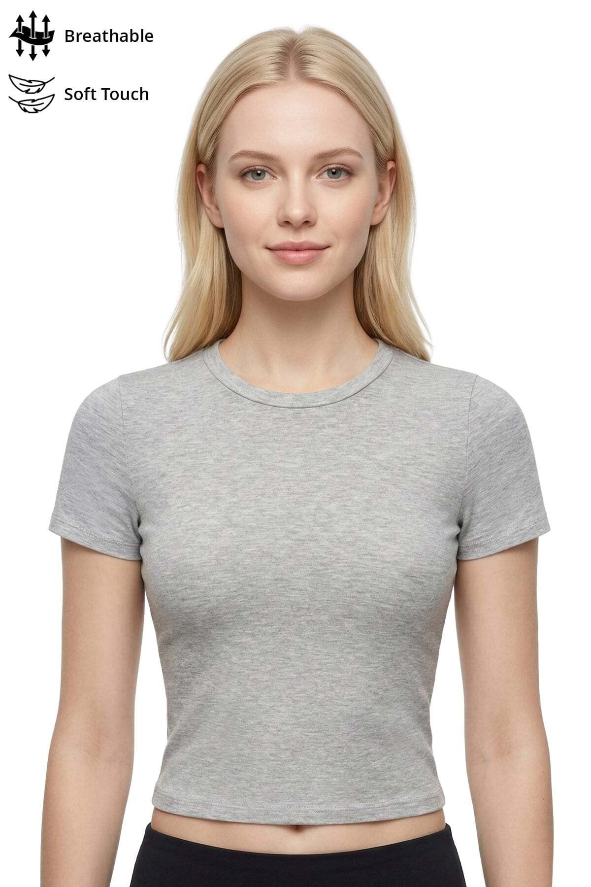 Viskon Basic Crop T-Shirt CH3003
