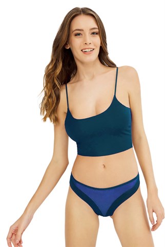 Laser Cut Transparent Bikini Women Panty with Tulle Detail CH4257