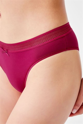 Basic Sport Cotton Brazilian Women Women Panty with Net Designed Elastic Waistband CH0336