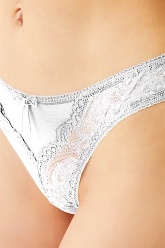 Lace Brazilian Women Panty with Bow and Rhinestone CH4232