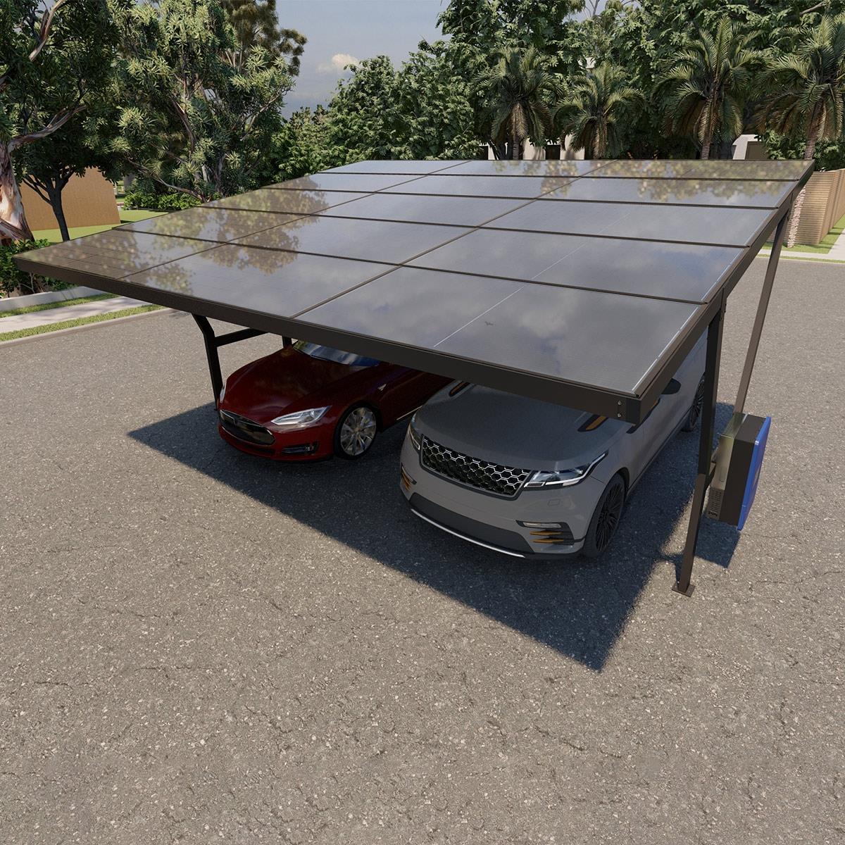 2 Araçlık Solar(460Wp) Otopark/Carport (Galvaniz Malzeme)