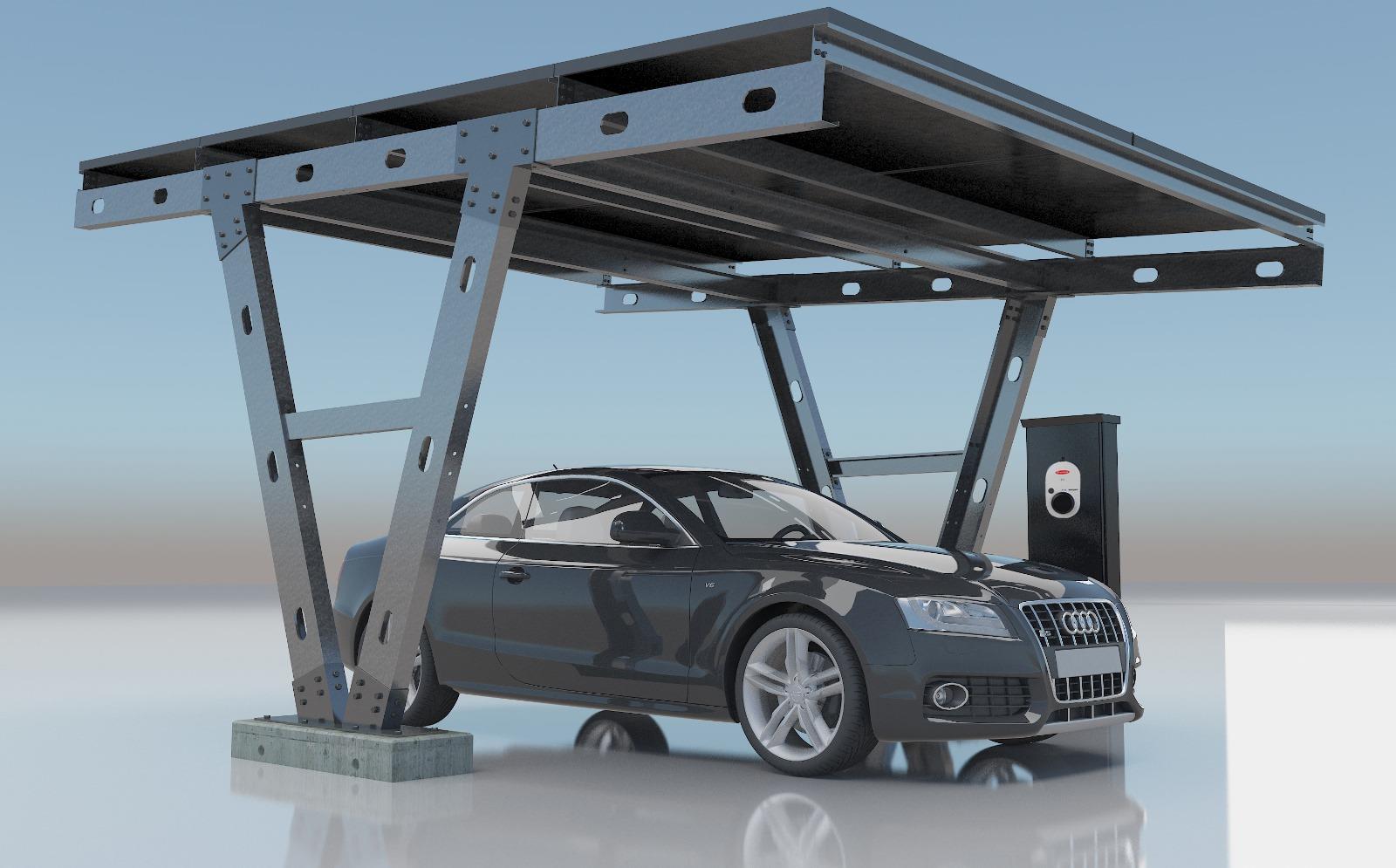 Solar Carport 1 Araçlık Solar Otopark