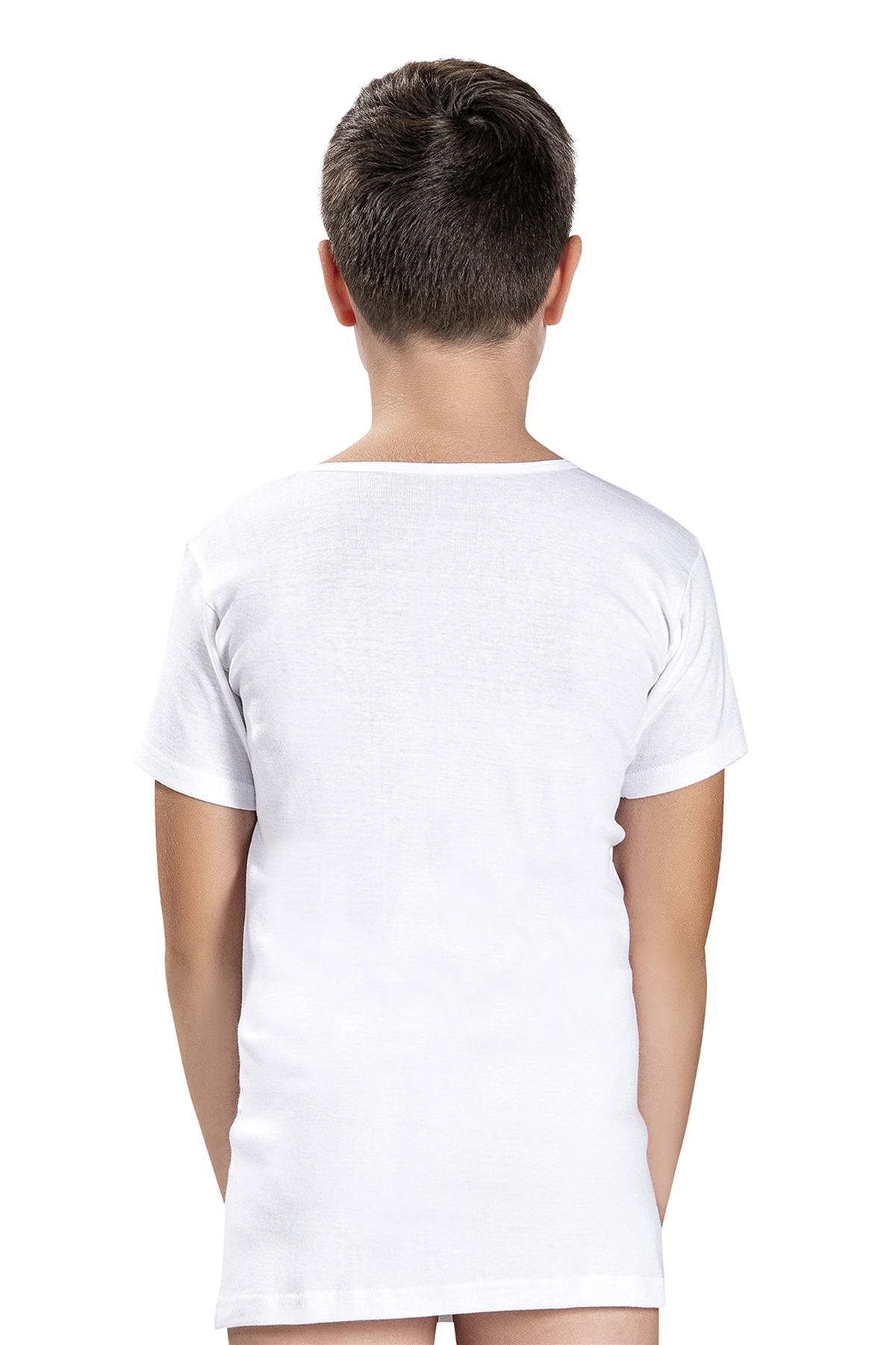 Erkek Çocuk Beyaz Pamuklu Yarım Kol 2 Li Atlet 703