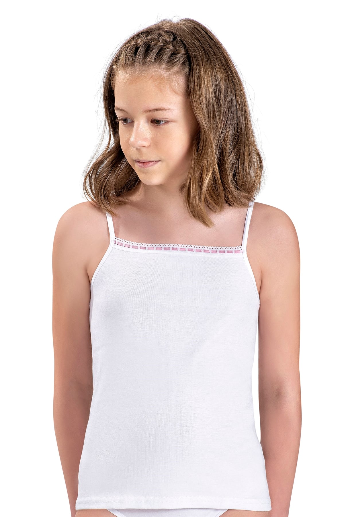 Kız Çocuk Beyaz Pamuklu Atlet  803