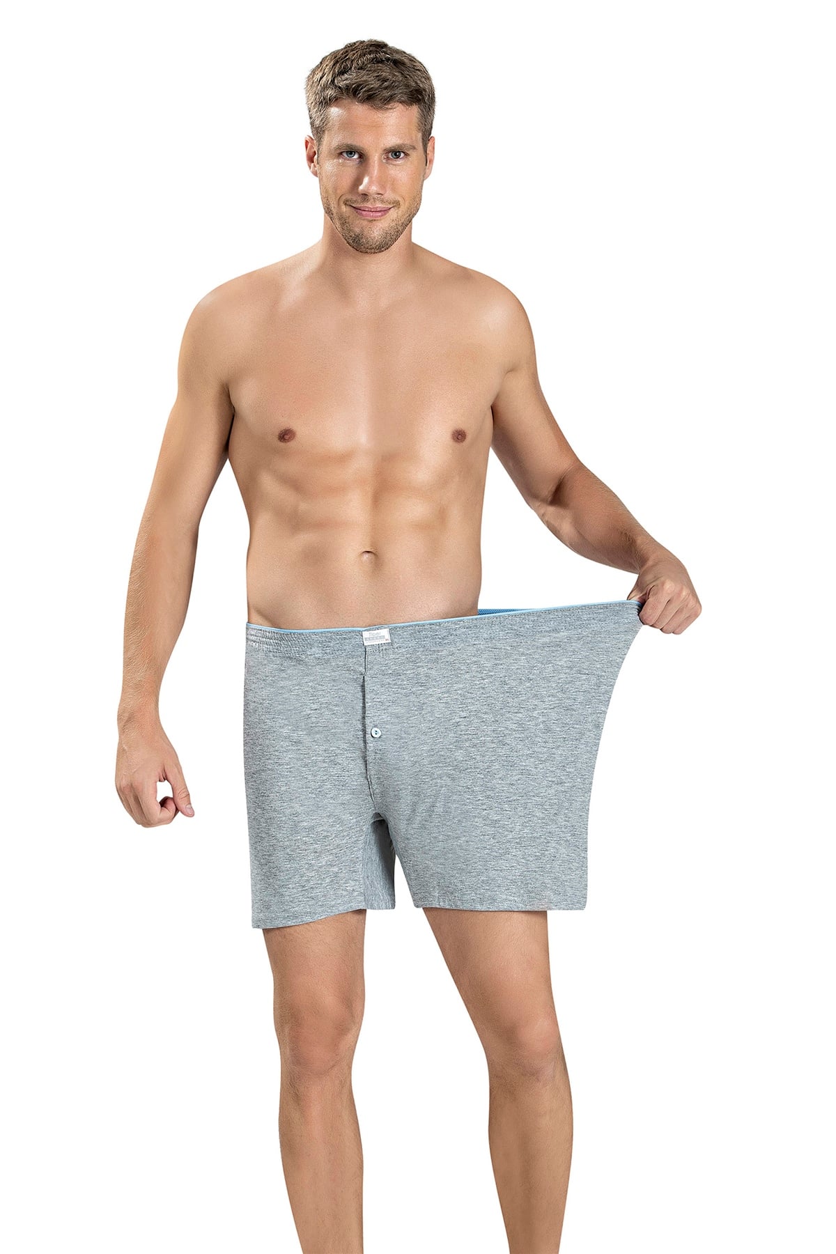 Erkek Karışık Renkler Pamuklu Büyük Beden 3 Lü Boxer  183